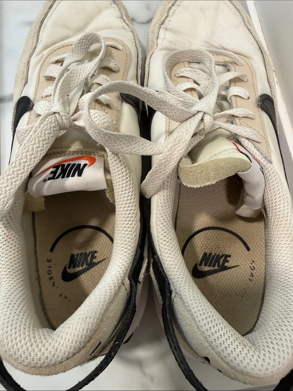Nike Waffle Debut Athletic Shoes Womens 8 Sanddrift Black Phantom White Lace Up